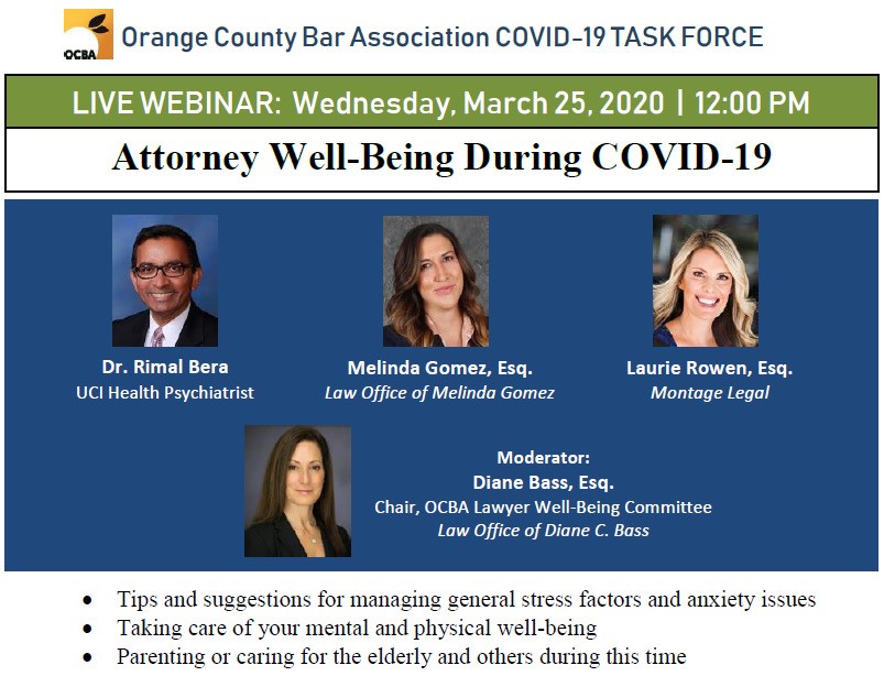 Laurie Rowen Speaking on “Attorney Well-Being During COVID-19 ...