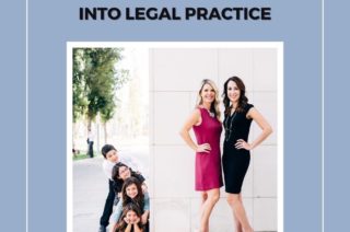 Laurie, Erin, and kids with caption "Bringing sense back into legal practice"